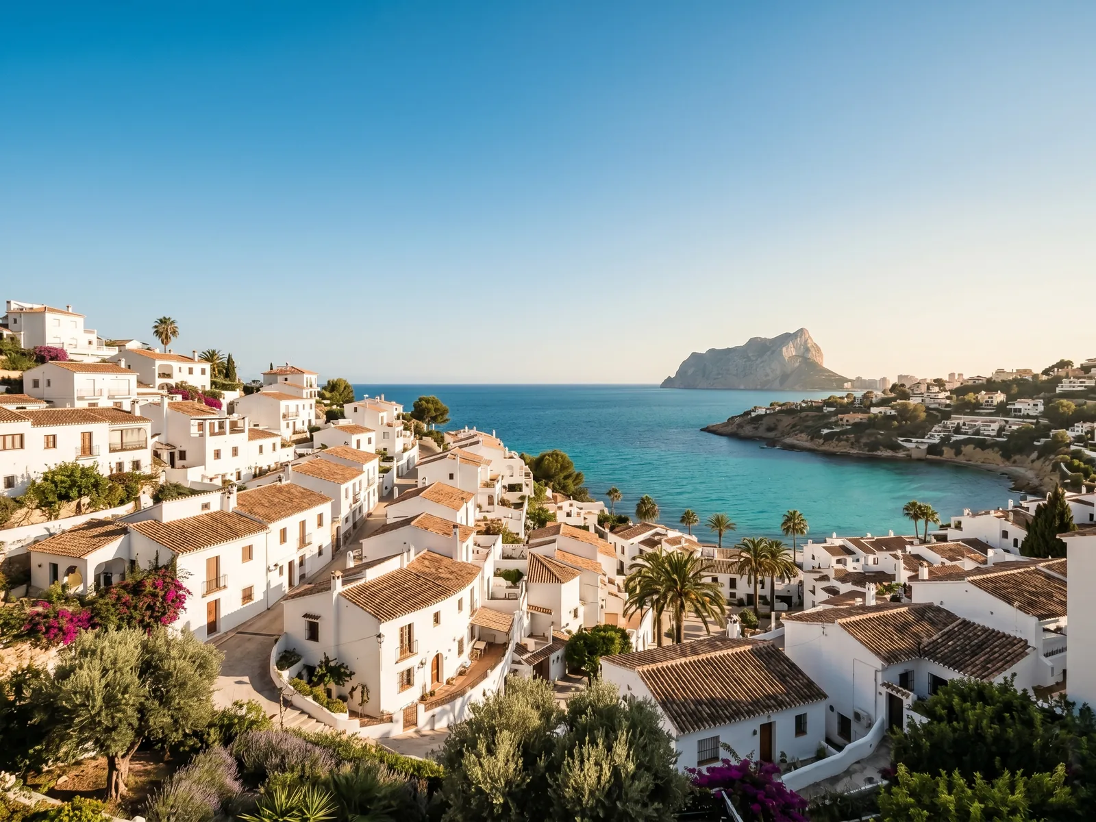 Whitewashed Altea rooftops descending toward the Costa Blanca coast